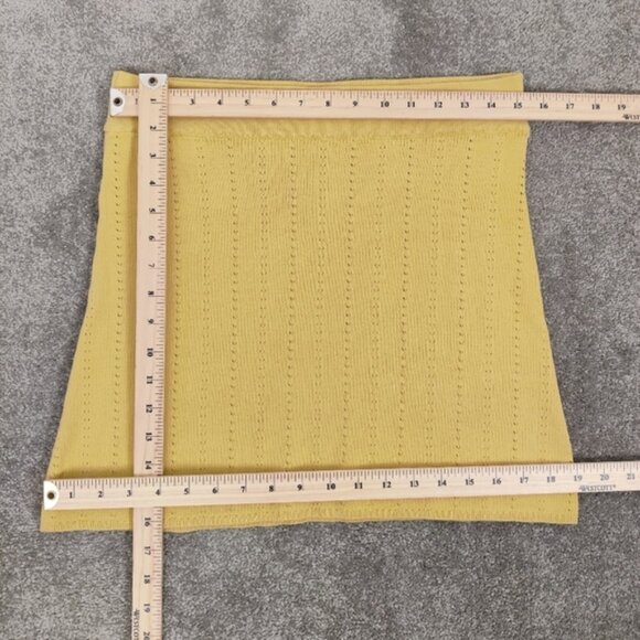 Free People Women's Yellow Knit Mini Skirt Size Large NEW Y2K 90s Retro - Picture 6 of 8